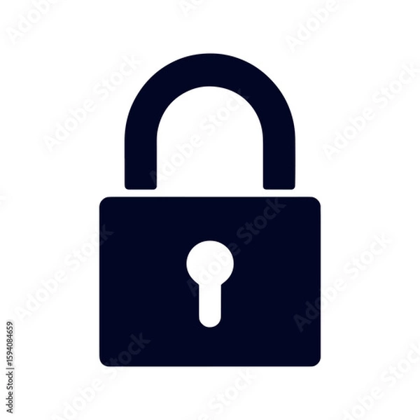 Fototapeta Simple Lock Icon Represents Security Protection and Privacy Concepts for Website Design and Applications for a Safer Digital Experience