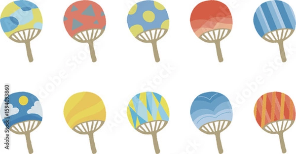 Fototapeta うちわイラスト