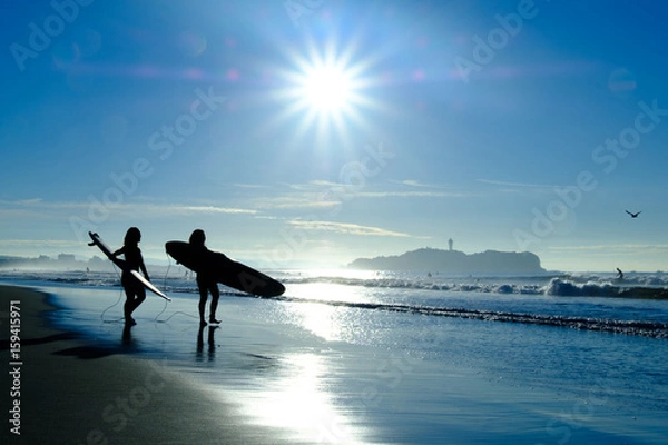 Obraz 江の島のサーファー