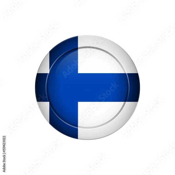 Obraz Finnish flag on the round button, vector illustration