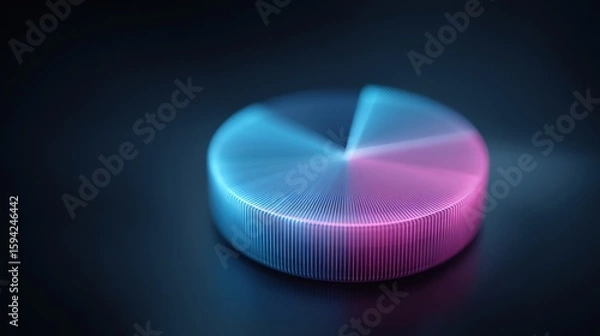 Obraz Circular Graph Data: Stats, Metrics, Blue & Pink Theme