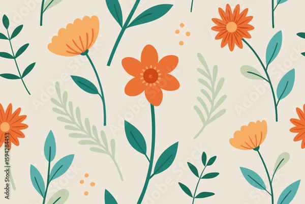 Obraz hand painted wildflower pattern with subtle texture