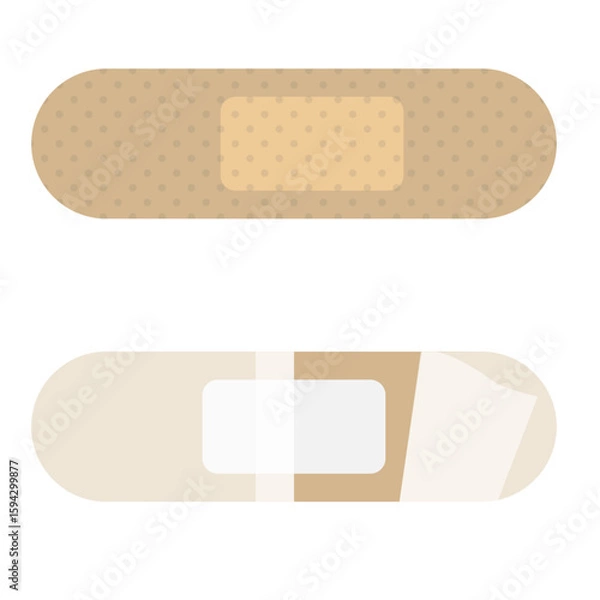 Obraz シンプルな絆創膏のイラストセット