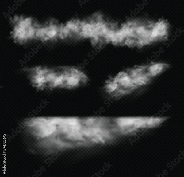 Fototapeta Realistic Horizontal Fog and Smoke Vector Pack
