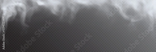 Fototapeta Foggy Vapor Cloud Vector Effect on Transparent Background