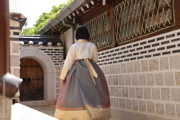 Fototapeta 韓服を着た女性