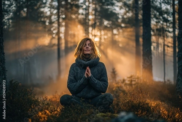 Obraz Forest meditation practice