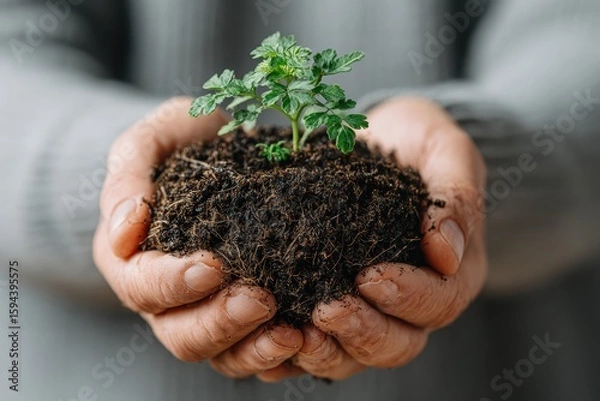 Obraz New life in caring hands