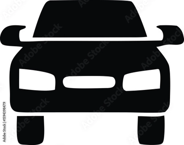 Obraz Stylized silhouette of a modern suv or crossover vehicle viewed directly from the front