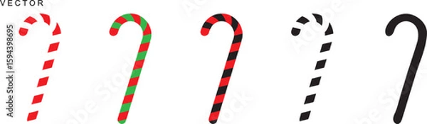 Obraz Christmas candy cane stripes vector illustration