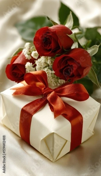 Obraz Roses and gift arrangement
