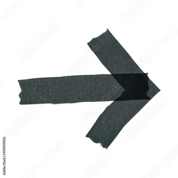 Fototapeta Torn tape arrow pointing right direction