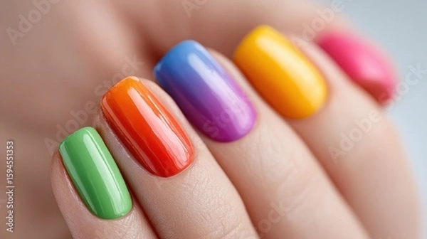 Fototapeta Colorful Nail polish pattern background,Bottles of nail polish, each containing liquid cosmetics,Set colors nail polish isolated on color background,beauty,fashion concept,space for text.