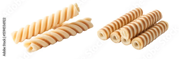 Obraz Set of a wafer rolls, isolated on transparent background.