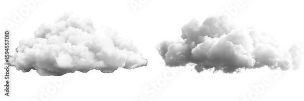 Obraz  Set of a White cloud, isolated on transparent background.