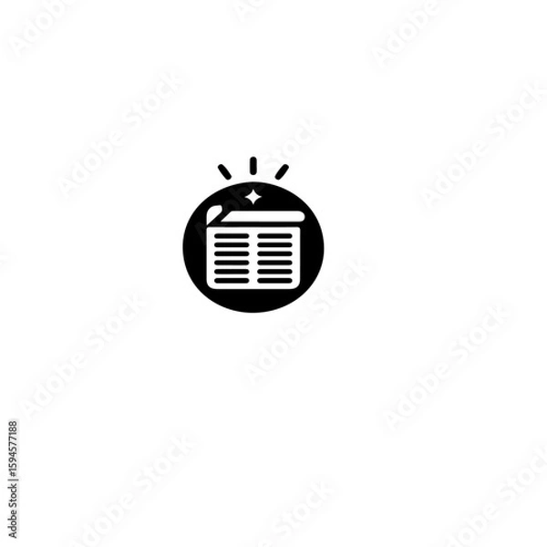 Fototapeta A simple line drawing of a microphone with horizontal stripes and a circle