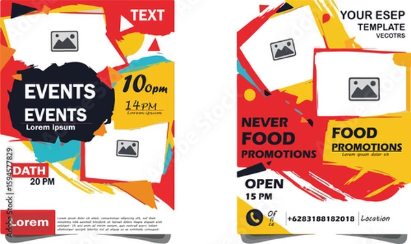 Obraz Trendy Abstract Poster Templates for Food and Event Promotions