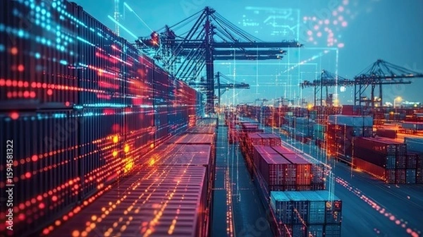 Fototapeta Blockchain for Supply Chain Management: Enhancing Transparency, Efficiency, and Security in Logistics 