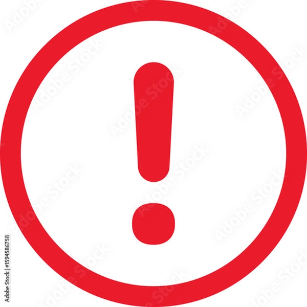 Fototapeta Red alert outline icon symbol transparent