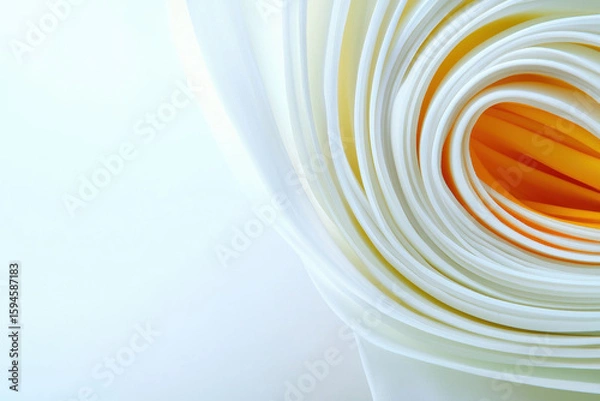 Obraz Soft beige fabric rolls create abstract swirl pattern, evoking sense of calm and elegance in design