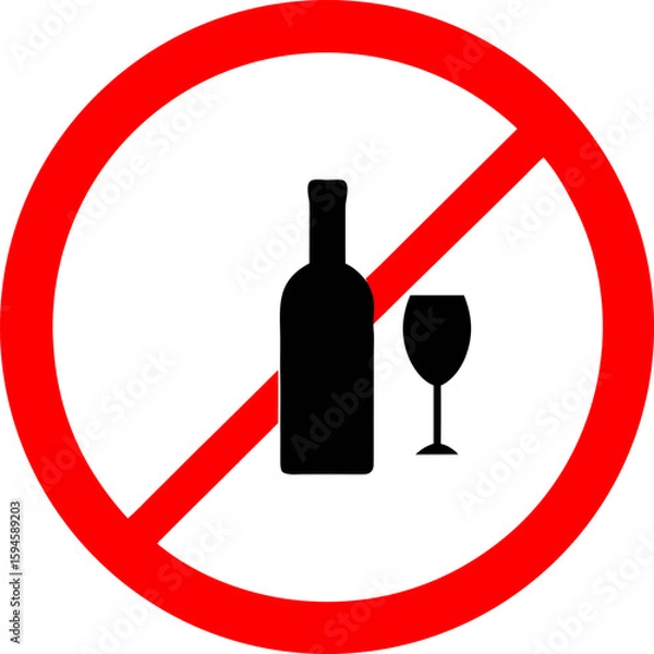 Obraz Alcohol Free Zone Sign Red Circle Prohibition Symbol