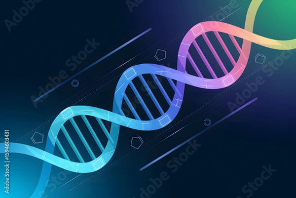Obraz Futuristic DNA double helix graphic design