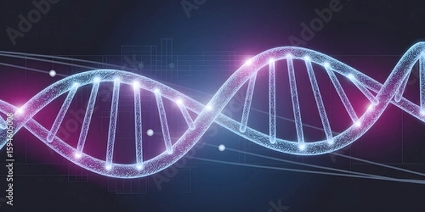 Obraz 3D DNA double helix showcasing scientific innovation.