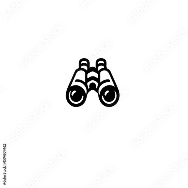 Fototapeta A simple line drawing of binoculars isolated on a white background view
