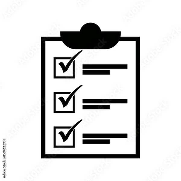 Obraz Clipboard or checklist icon isolated on white background. eps 10