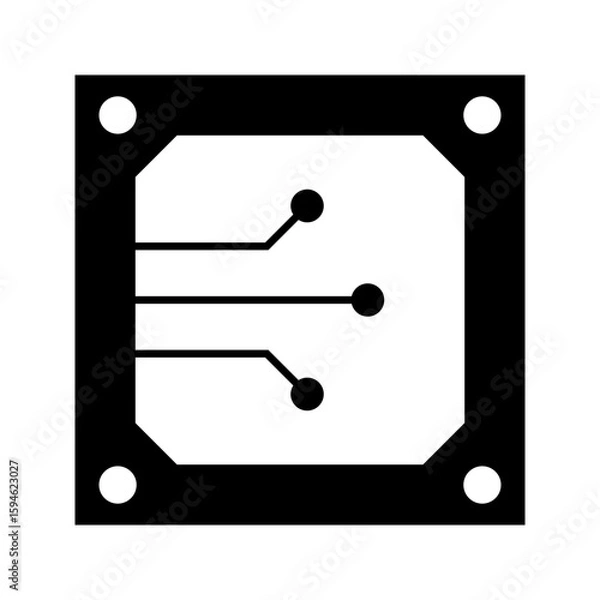 Fototapeta Computer chip icon. chip icon
