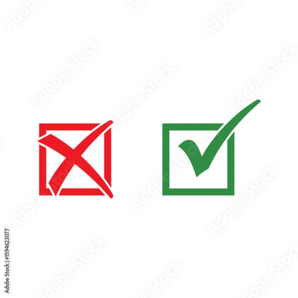 Obraz Check Mark Icon, Checked, "yes" and "no". Check Mark Icon.
