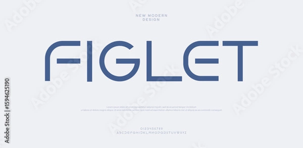 Fototapeta Creative font. Modern abstract digital tech font. Logo creative font, type, technology, movie, digital, music, movie. Fonts and illustration in vector format.