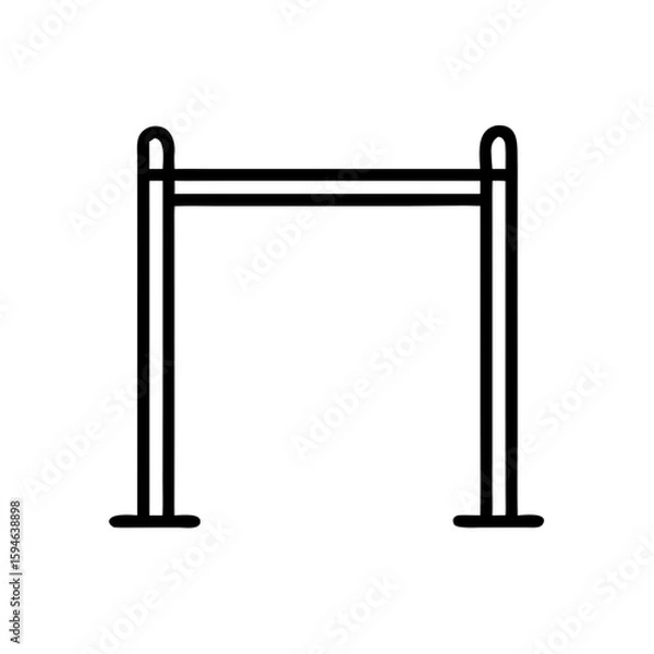 Fototapeta Simple pole vault bar illustration on a transparent background  