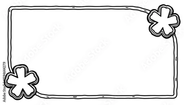 Fototapeta Abstract medical frame with cross symbol – Coloring book design for kids