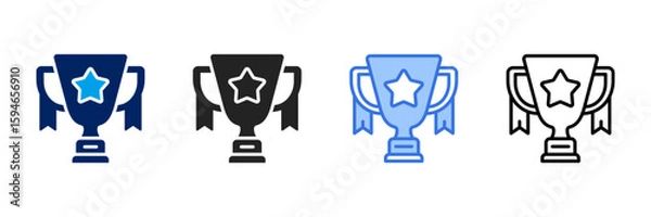 Fototapeta Trophy  Icon Set Different Style Collection 