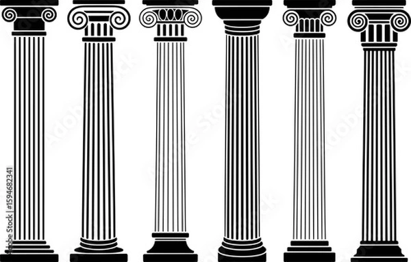 Fototapeta Ancient Greek architectural columns architecture ionic