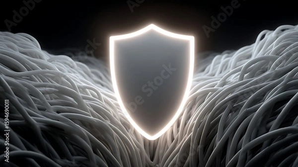 Obraz Cybersecurity Shield: Data Protection and Network Security