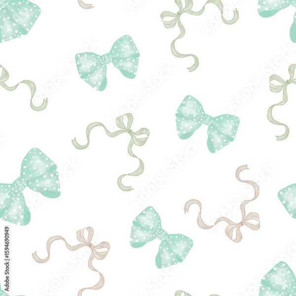 Obraz Cute Bows Seamless Pattern