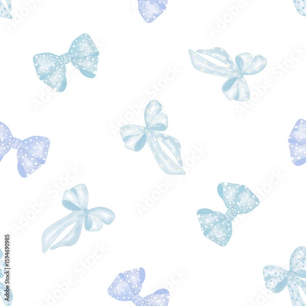 Obraz Cute Bows Seamless Pattern