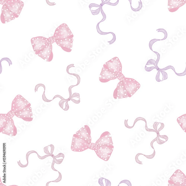 Obraz Cute Bows Seamless Pattern