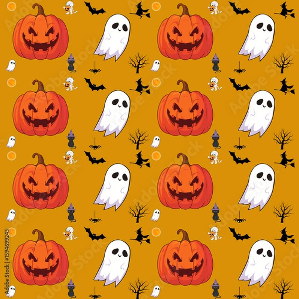 Obraz halloween seamless pattern