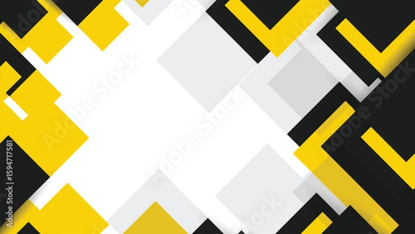 Fototapeta Modern Geometric Yellow and Black Abstract Background Vector