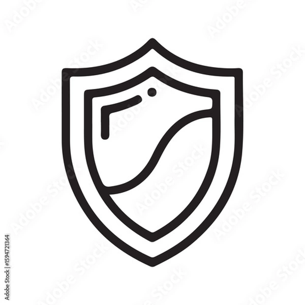 Obraz Black shield emblem with internal detail security protection