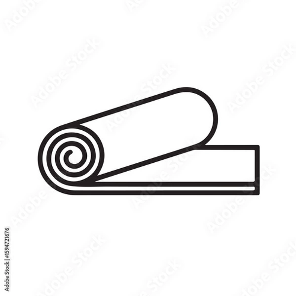 Obraz Rolled mat with spiral end and flat section unrolled