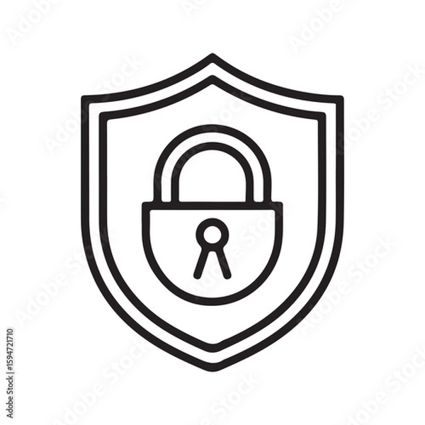 Obraz Shield padlock security icon protection