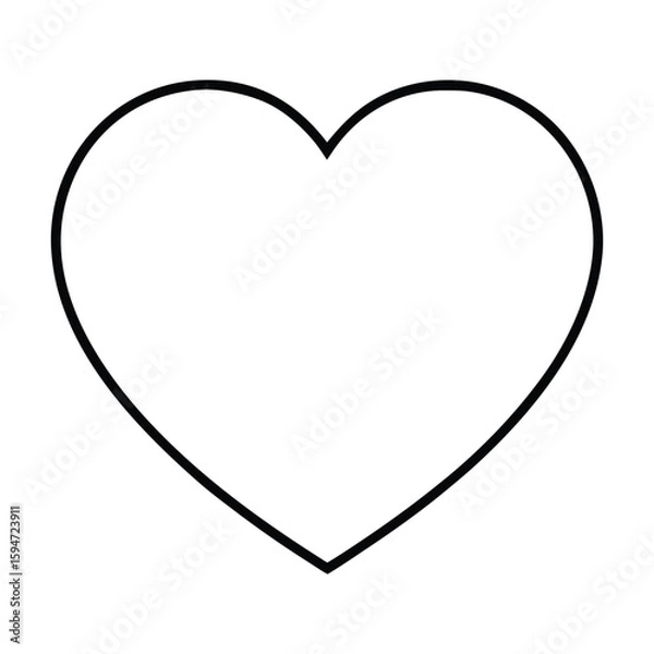 Fototapeta Simple heart outline icon thin stroke vector 