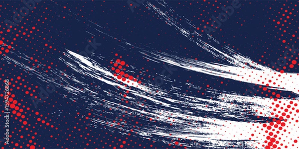 Obraz Sports background design with abstract modern templates. Vector illustrations of sports players in various activities. Football, basketball, baseball, tennis, rugby, cycling, red art, modern grunge.