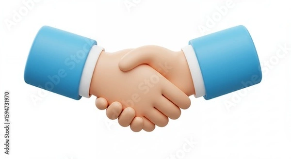 Obraz Cartoon business handshake
