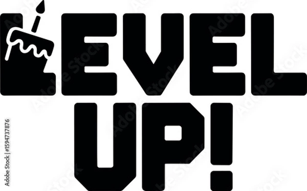 Fototapeta Level Up vector silhouette design