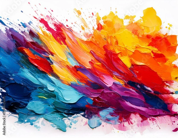 Fototapeta Brush stroke on a white background. Creative colorful brush stroke